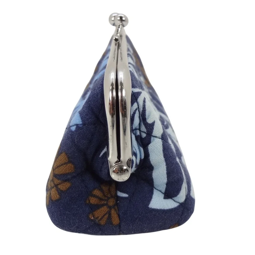 Vera Bradley Eyeglass Cosmetic Case Women's Katalina Blues Floral‎ Kiss Lock